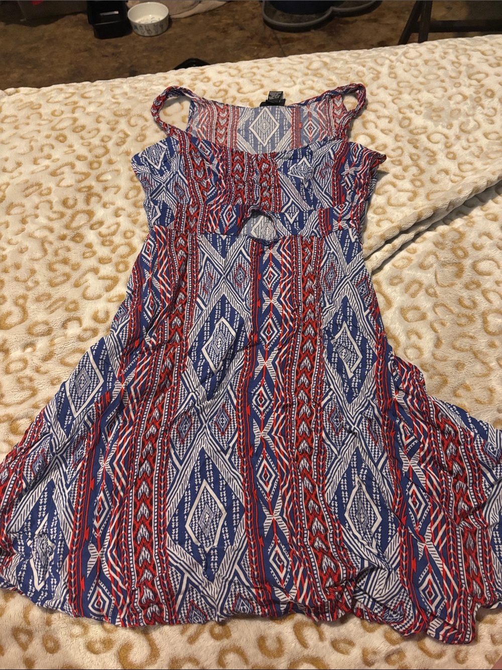 Rue21 Red, Blue & White Aztec Print Sundress